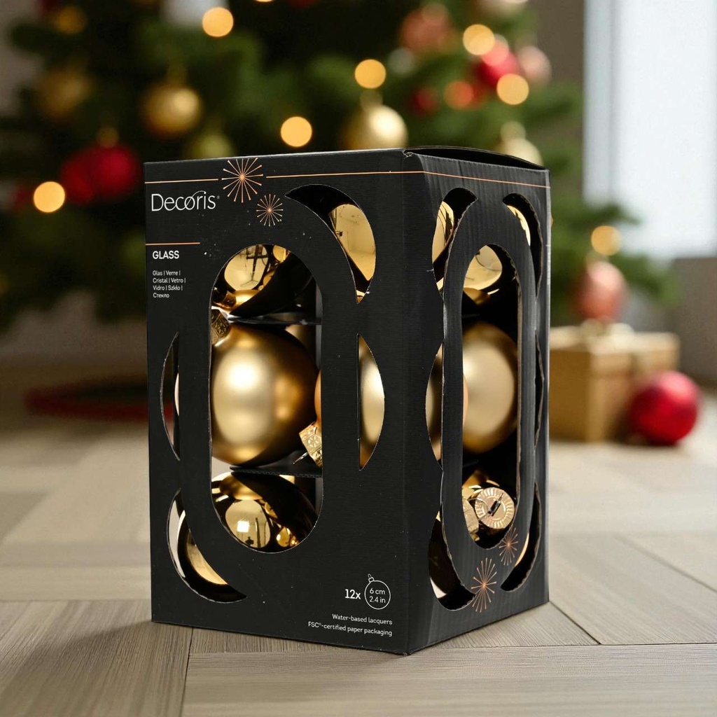 Boules doré 12 x 6 cm brillant - mat 