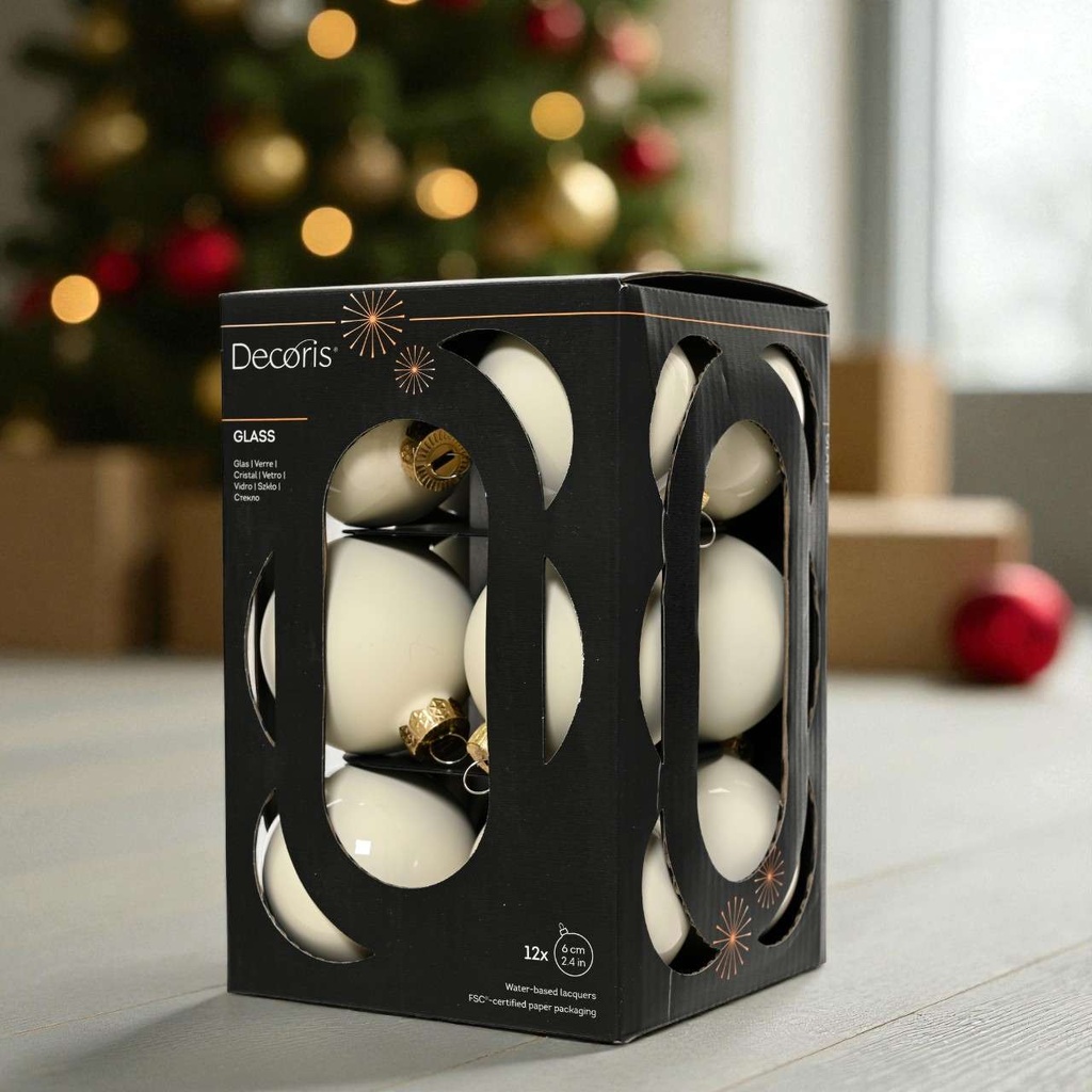 Boules blanc 12 x 6 cm brillant -mat