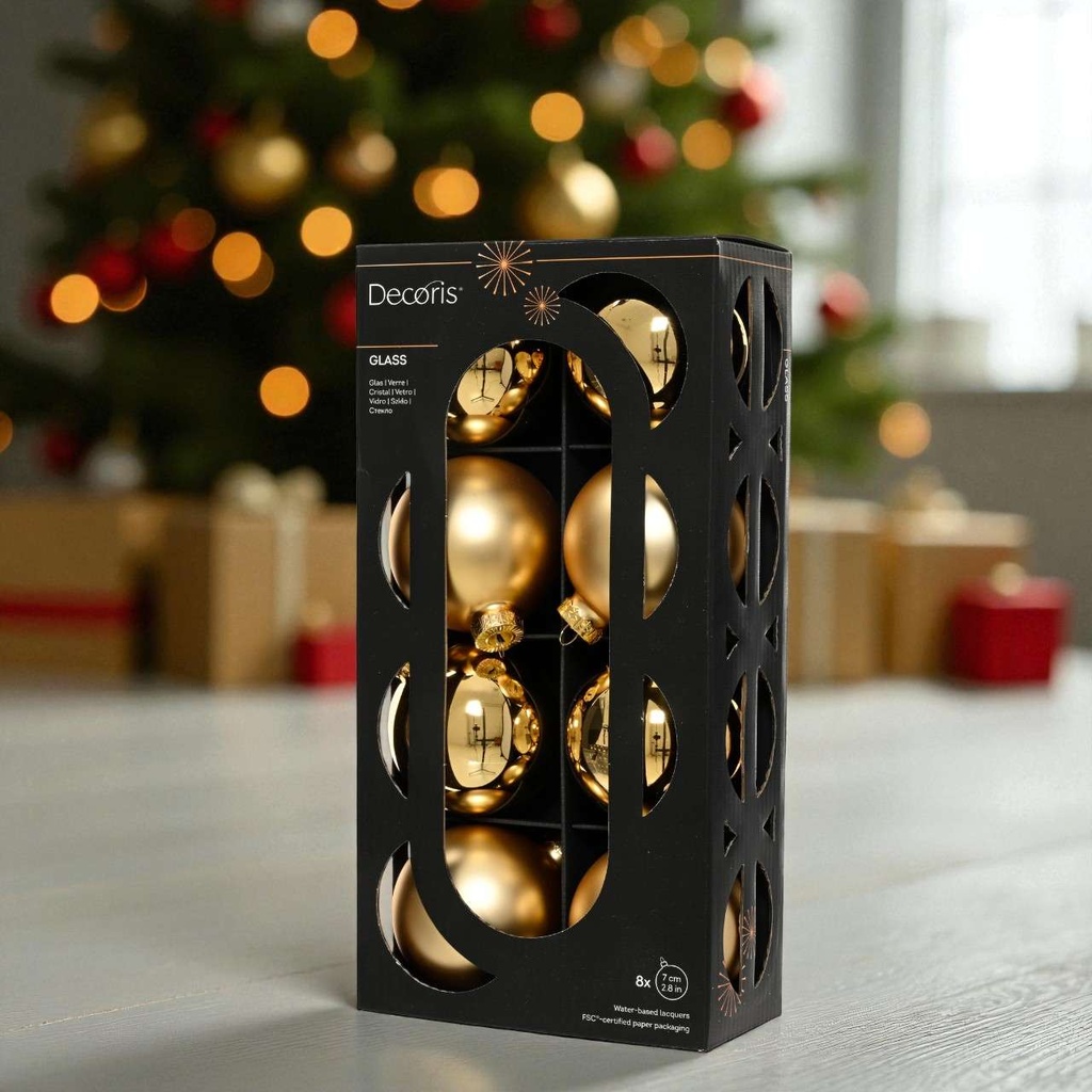 Boules verre DORE 8 x 7 cm