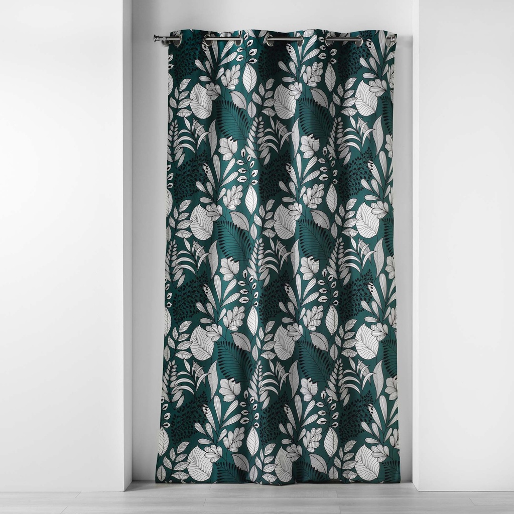 Rideau a oeillets 140 x 240 cm coton imprime panabel bleu