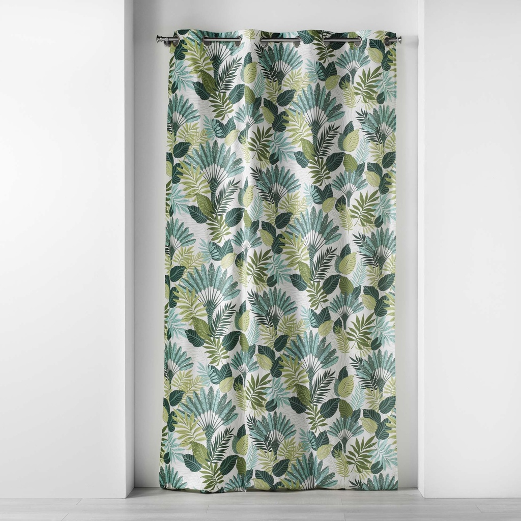 Rideau a oeillets 140 x 240 cm coton imprime panazio blanc