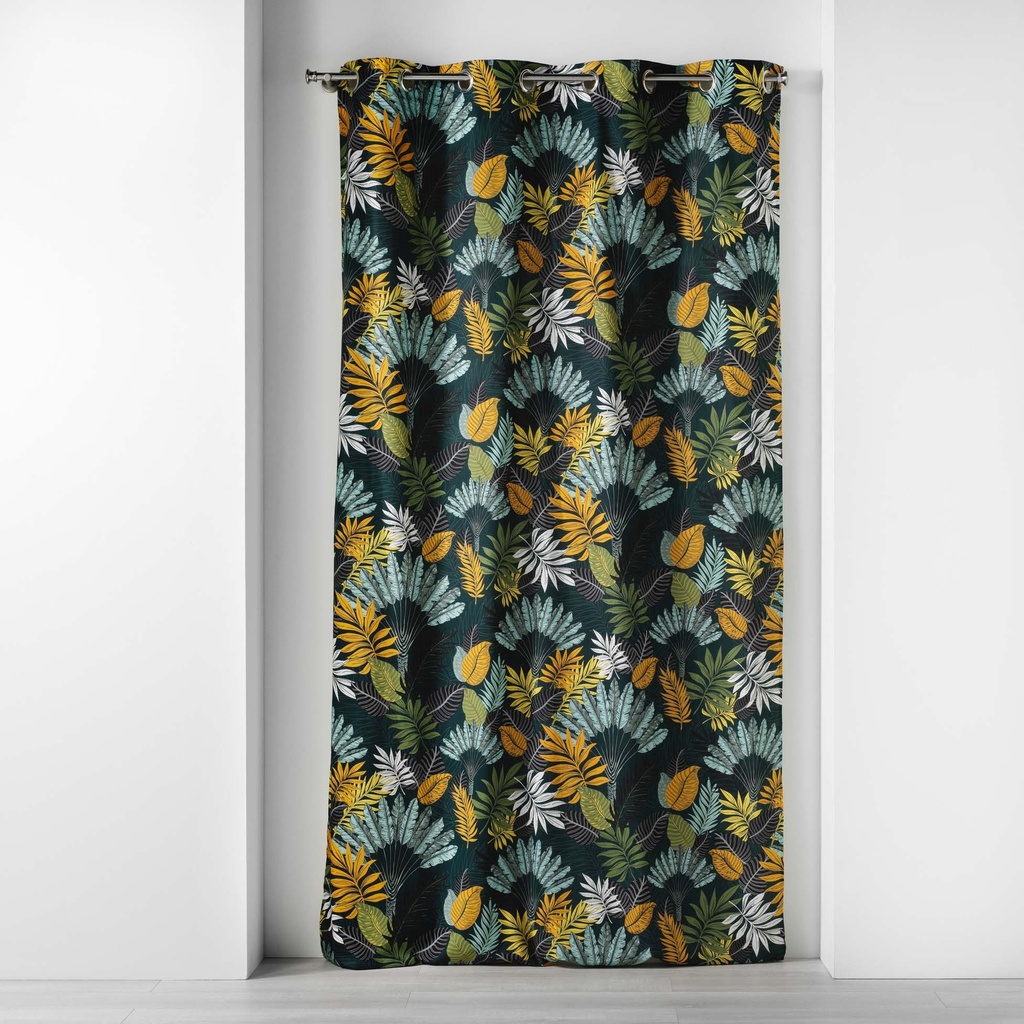 Rideau a oeillets 140 x 240 cm coton imprime panazio bleu