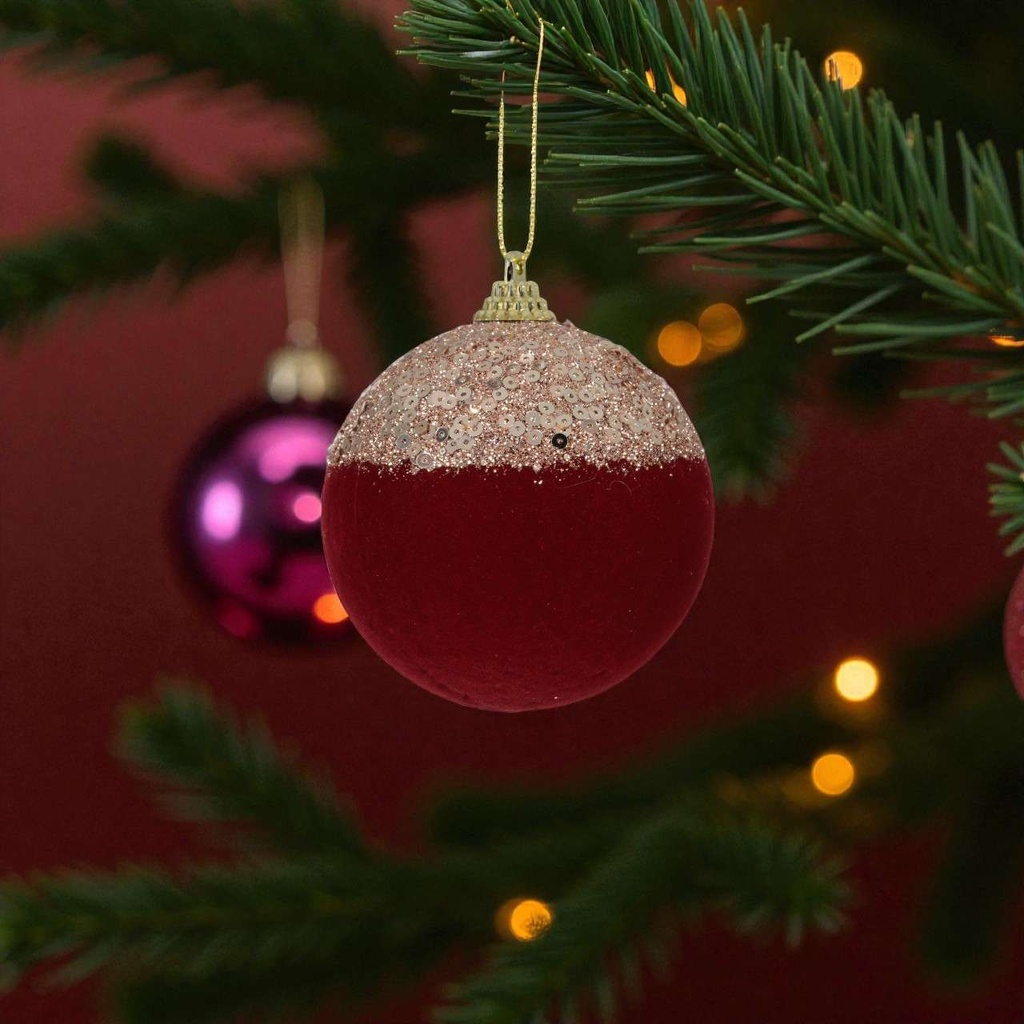 Boule mousse flock sequins sur dessus