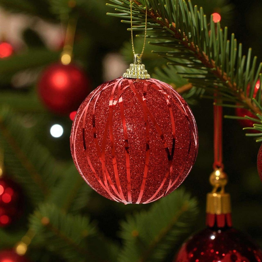 Boule rouge paillettes, sequins