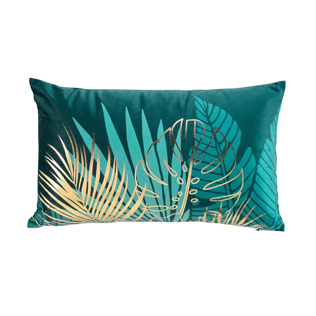 Coussin dehoussable 30 x 50 cm velours imprime metallise ornella des. place