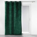 Rideau a oeillets 140 x 260 cm velours cotele uni casual vert fonce