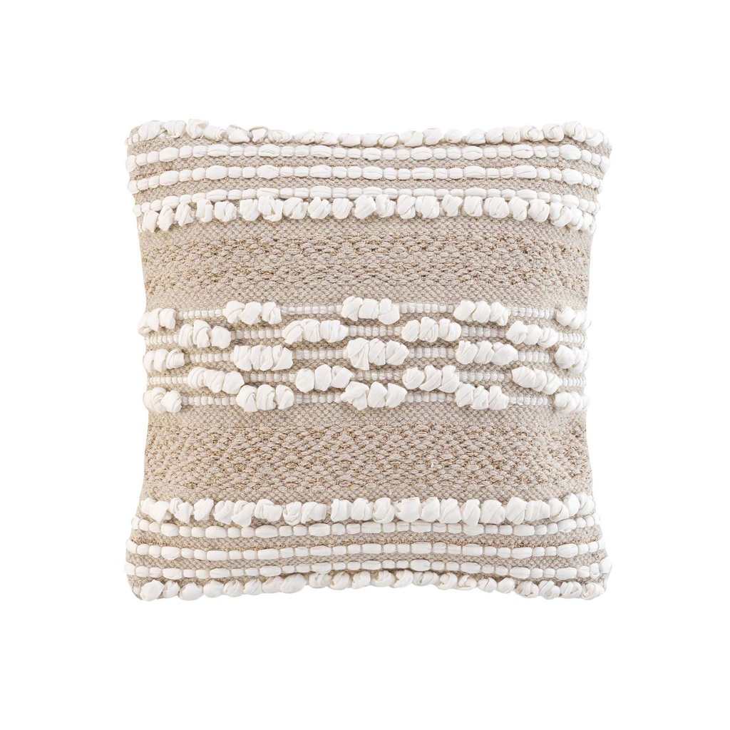 Coussin dehoussable 40 x 40 cm polycoton fantaisie+fils metal. blanca