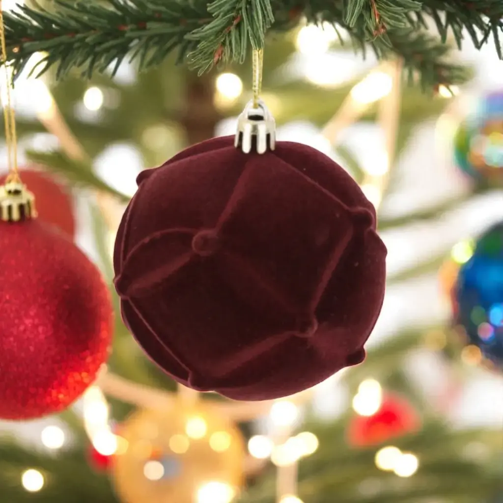 Boule de noël 80mm flock 3