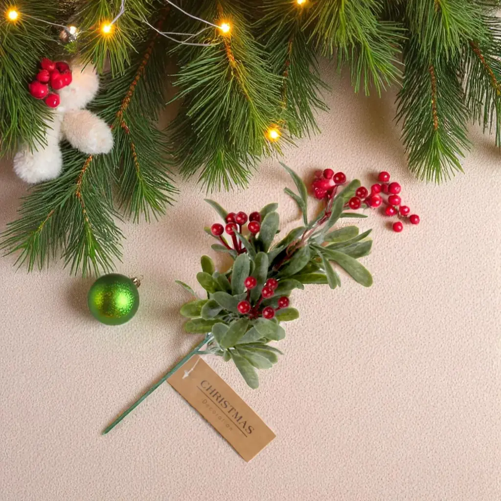 Branche baies 38cm rouge