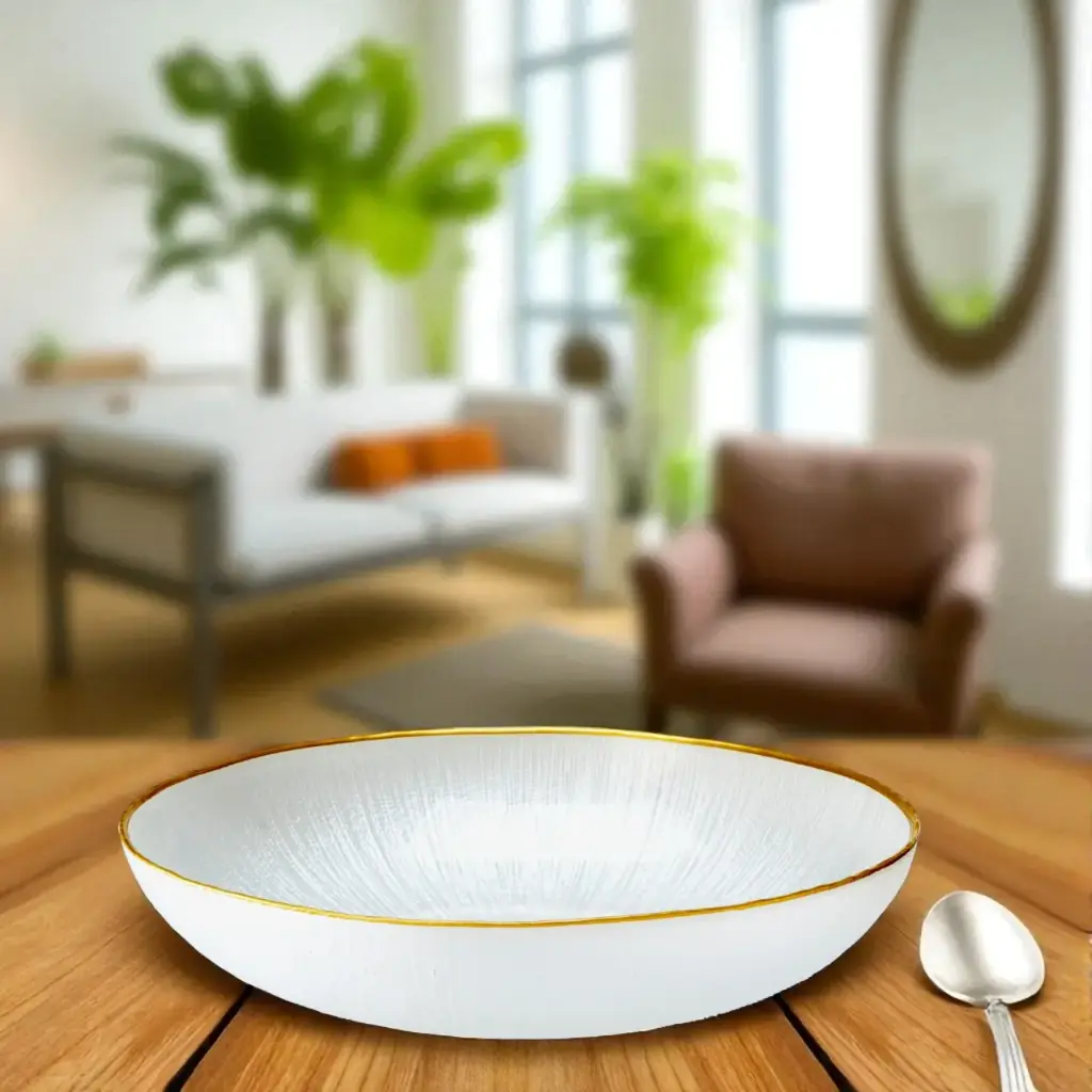 Bol en verre dia 21cm blanc