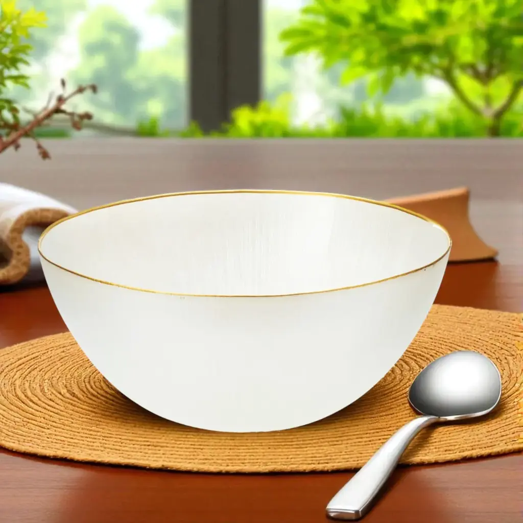 Bol en verre dia 28cm blanc