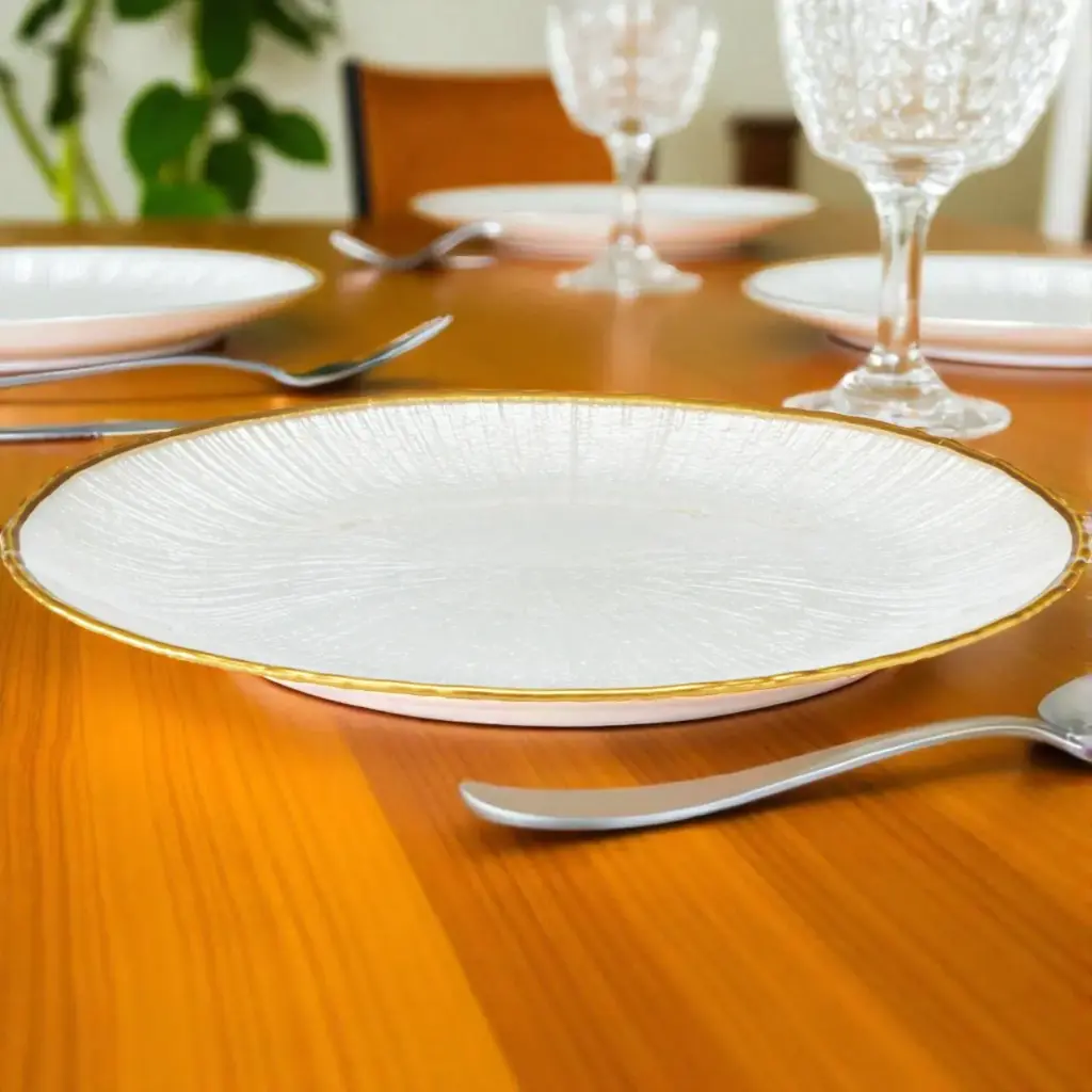 Assiette en verre dia 21cm bla