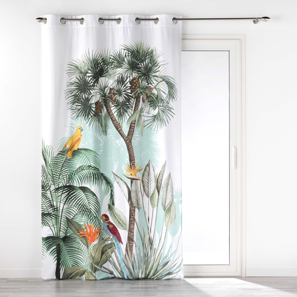 Rideau a oeillets  140 x 260 cm coton imp.  coco paradise des. place