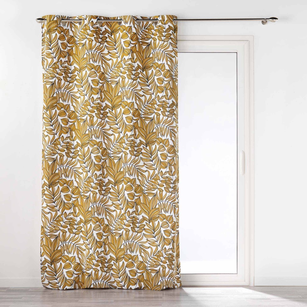 Rideau a oeillets  140 x 240 cm coton imp.  jardin secret miel