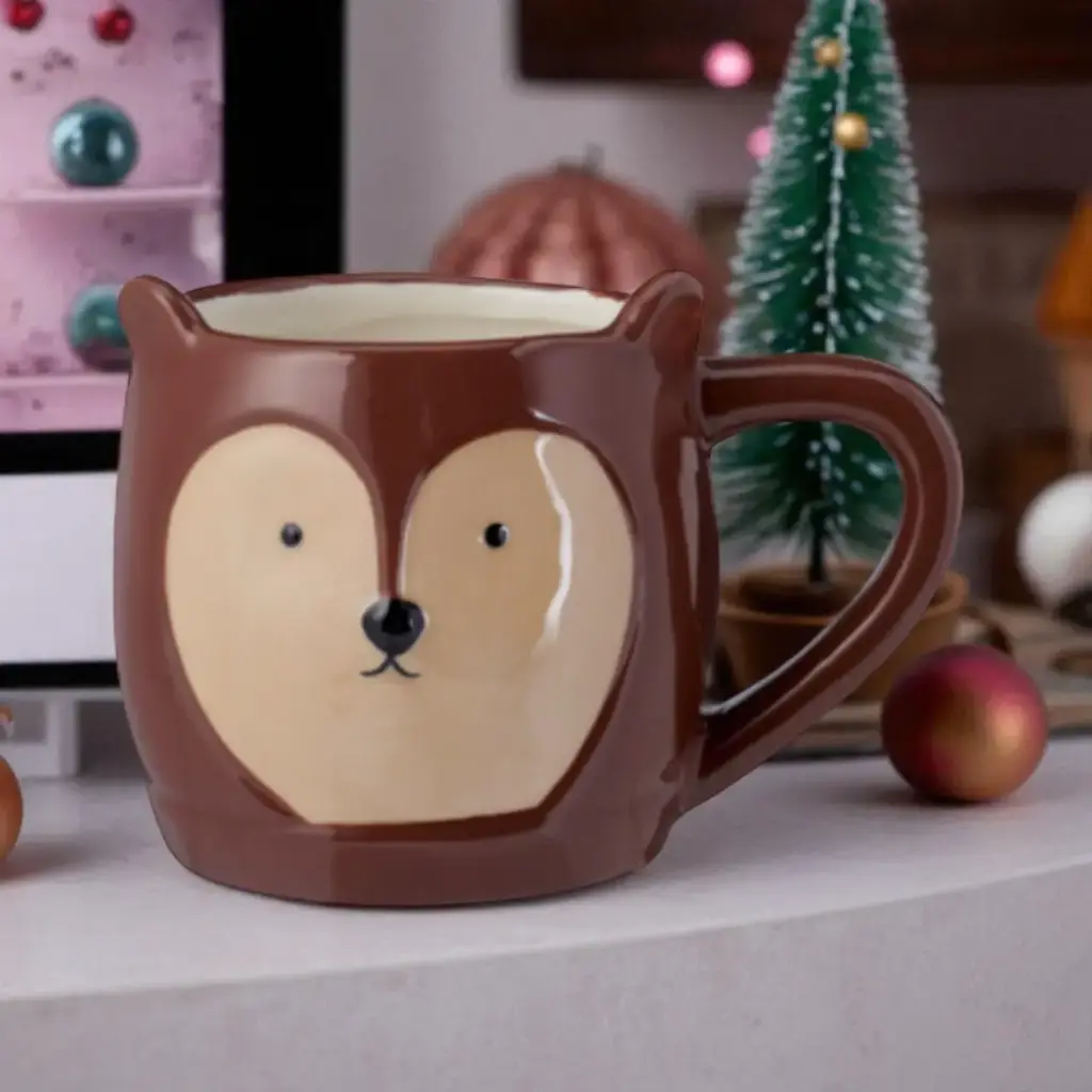 Mug h9cm animaux clr marron foncé