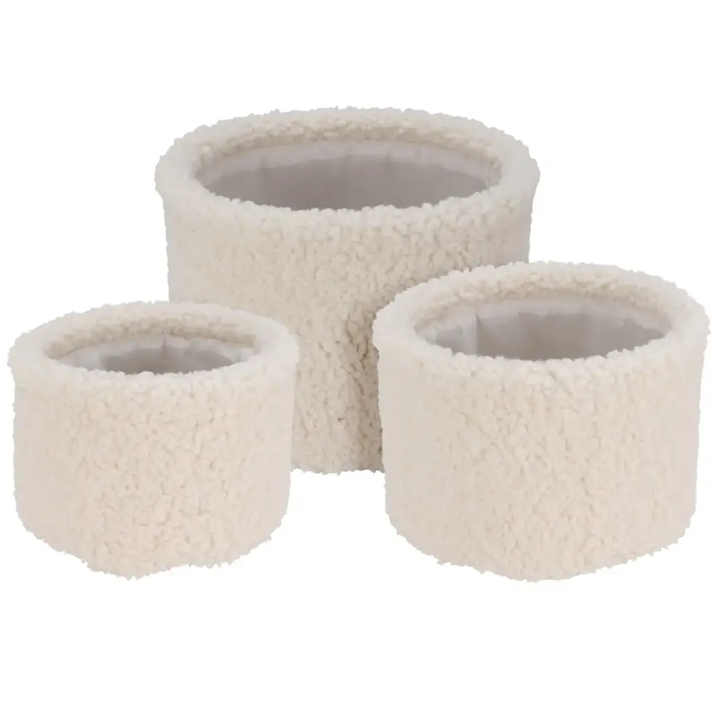  Panier rond 'teddy'blanc-gm