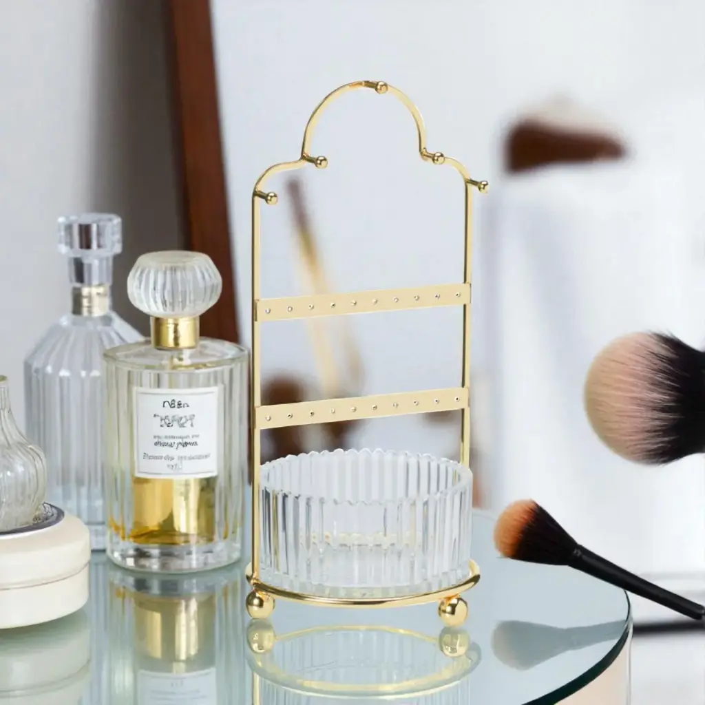 Porte-bijoux 25cm or deux barre 