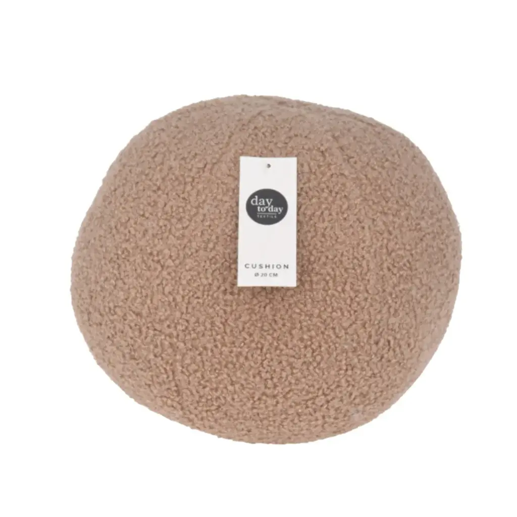 Coussin boule velours dia 20cm marron
