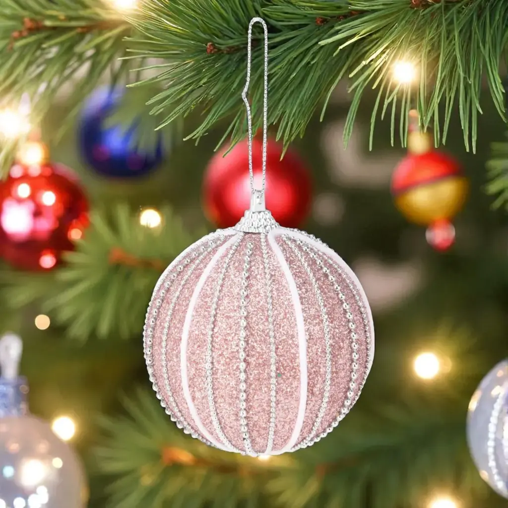 Boule noël  rose