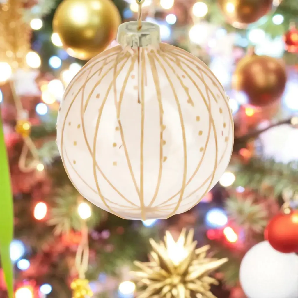 Boule paillettes point dorée 