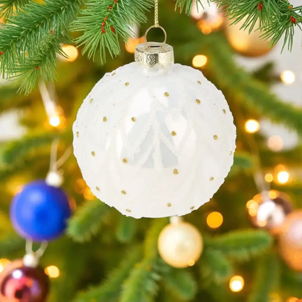 Boule verre 8 cm blanc