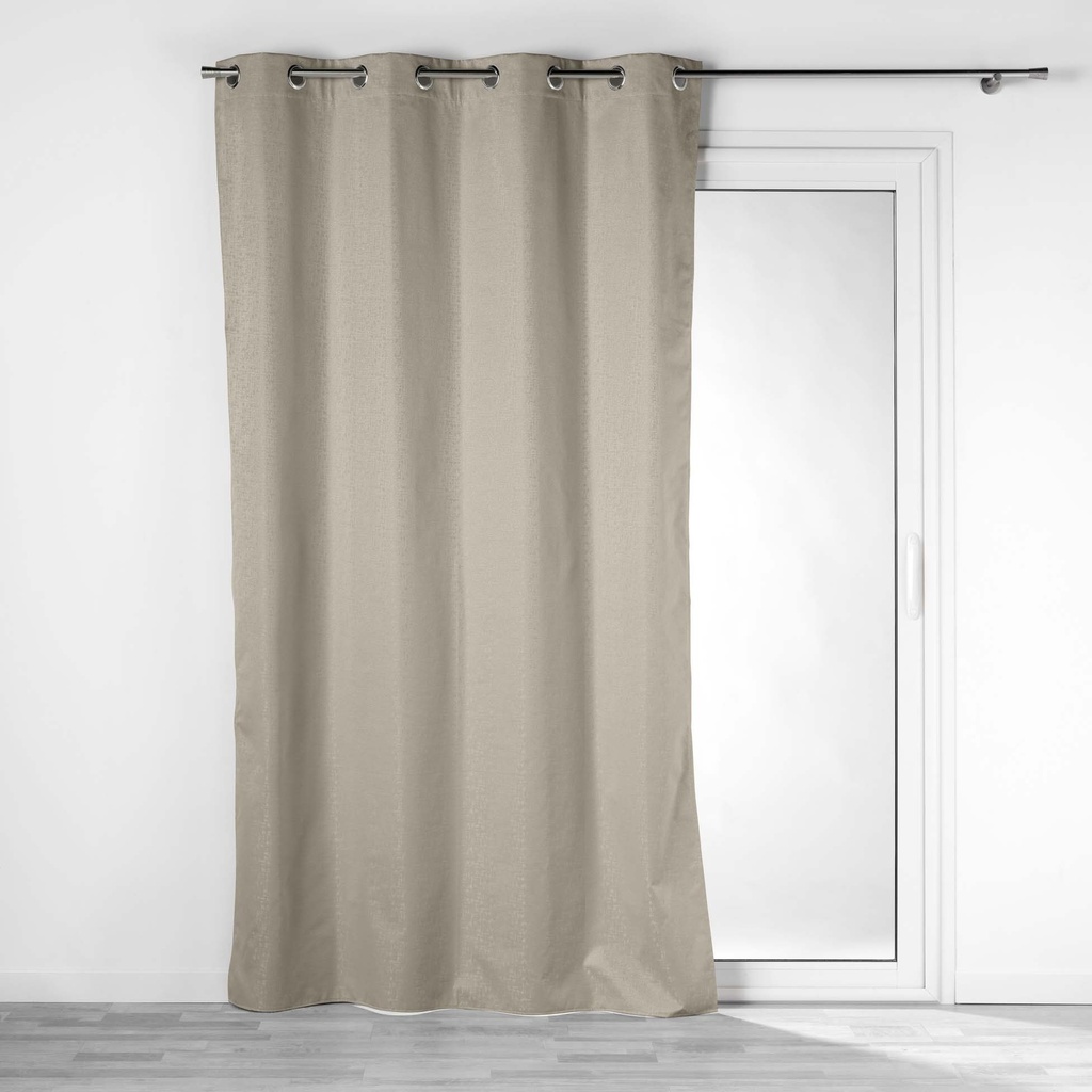 Rideau a oeillets 140 x 260 cm 100% occultant/jacquard darko noisette