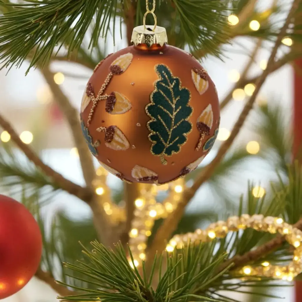 Boule noël verre marron 8cm  