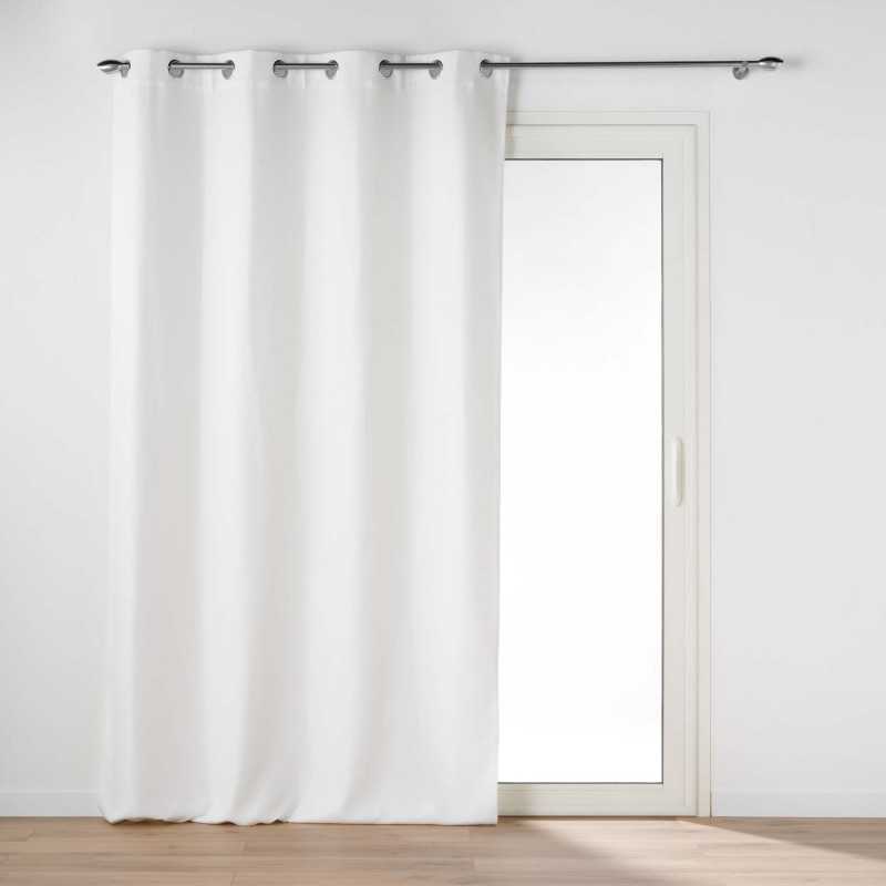 Rideau a oeillets 135 x 240 cm occultant chambray uni chinea blanc