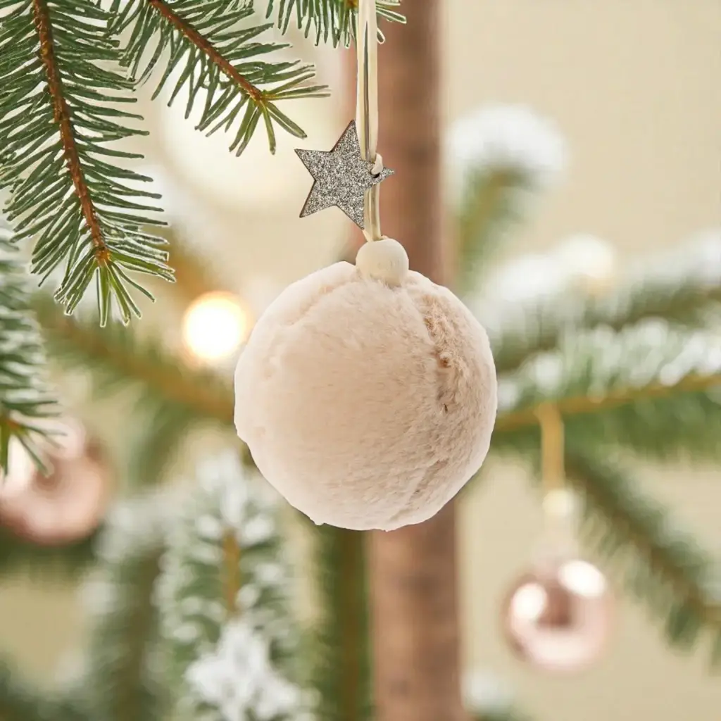 Boule noel imit. four. lap.8cm