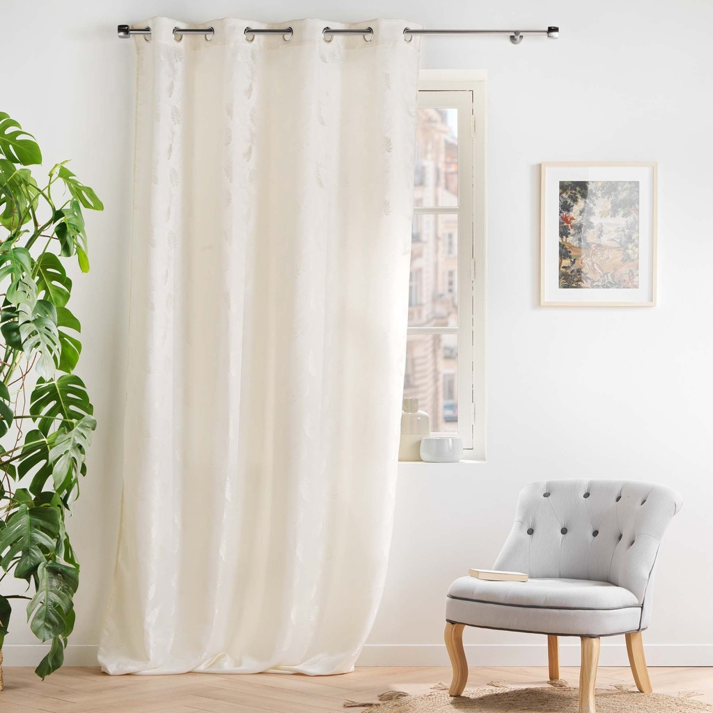 Rideau a oeillets 140 x 260 cm jacquard inaya naturel