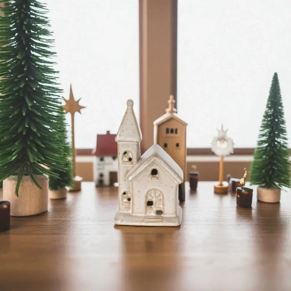 Church 11cm led  blanc toit triangle arrondis