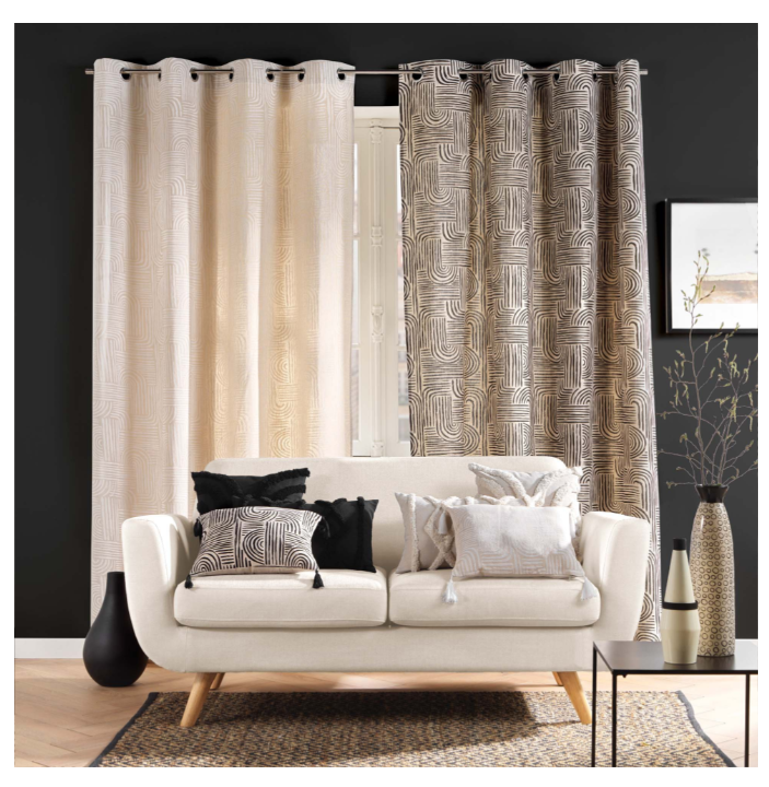 Coussin dehous. compresse 30 x 50 cm polyco. tufte safira noir