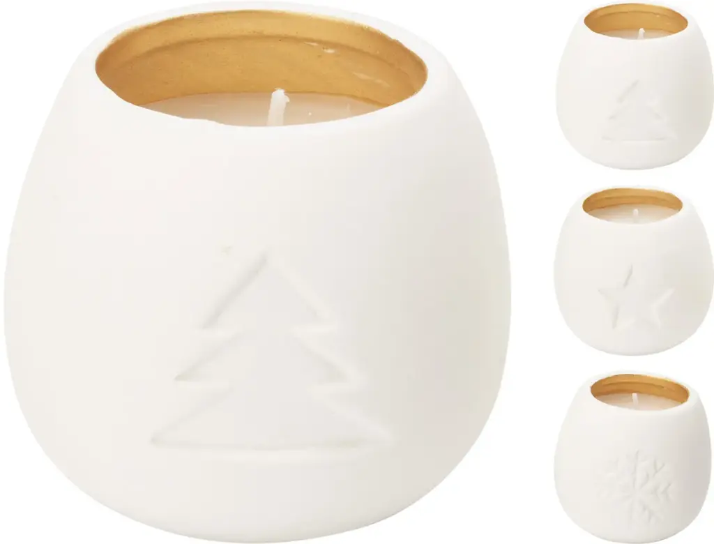 Cire en pot 65mm, blanc 3ass - Carton