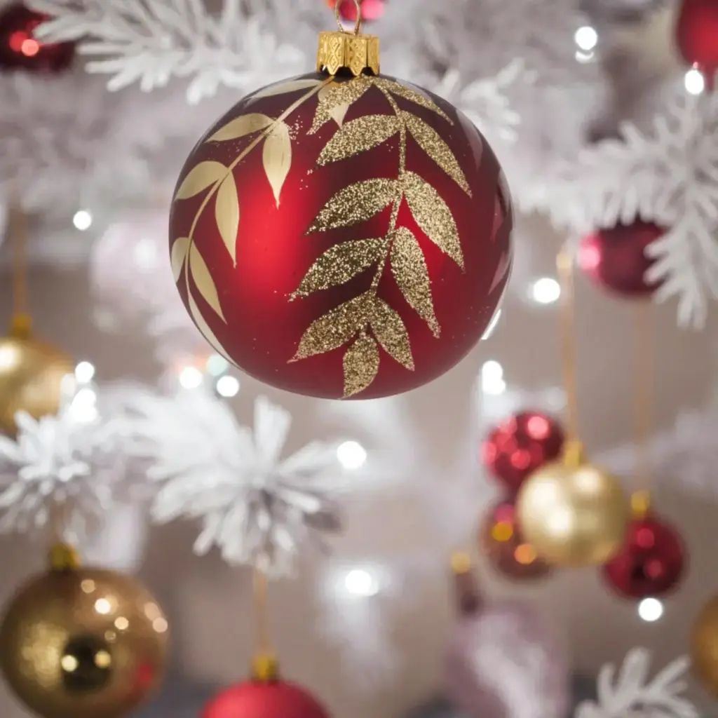 Boule de noël en verre 80mm rouge