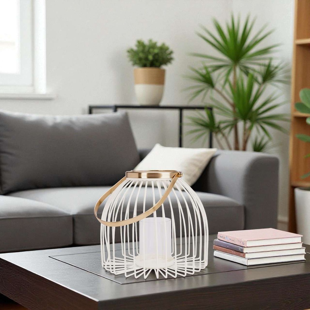 Lanterne 195mm fil de fer blanc