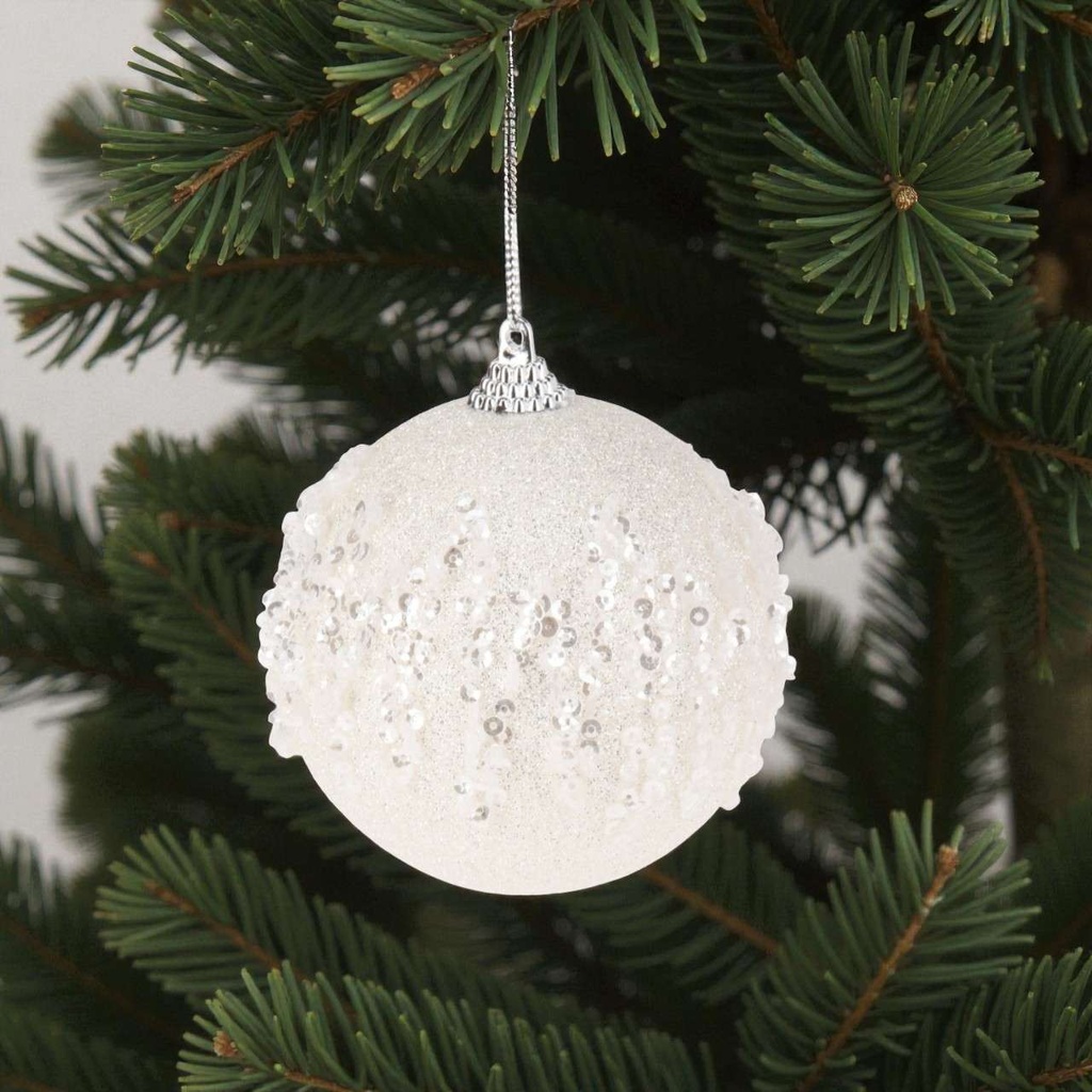 Boule noël 8cm paillettes  1