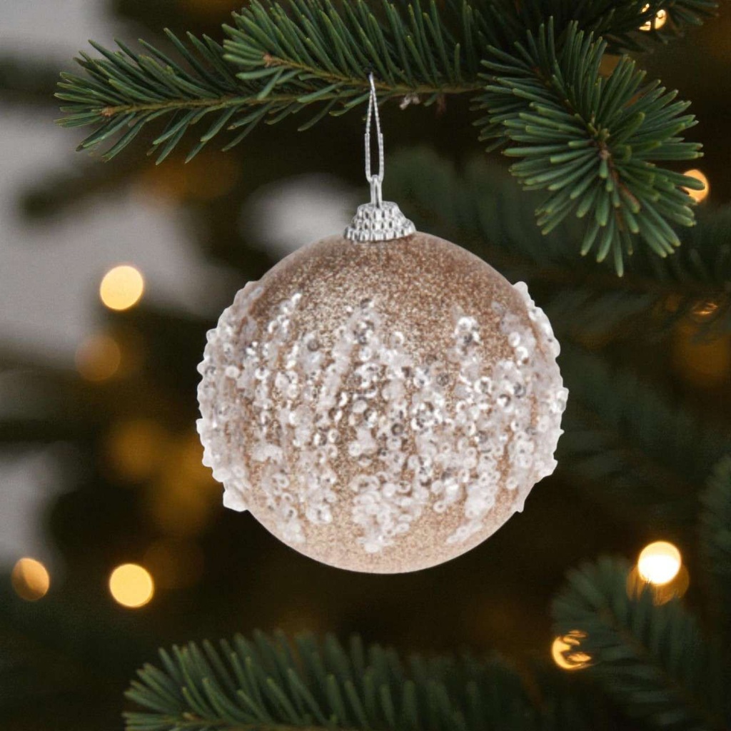Boule noël 8cm paillettes  3