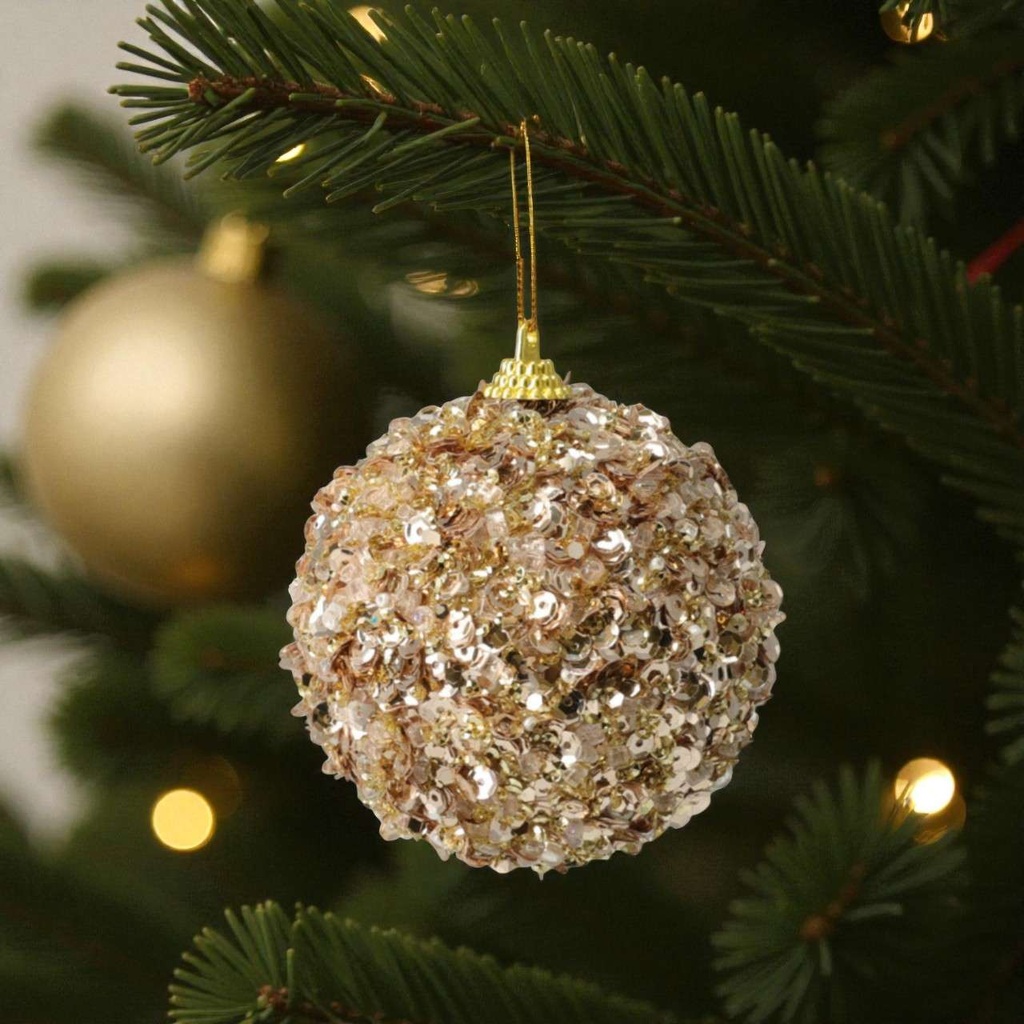 Boule de noël 80mm  doré