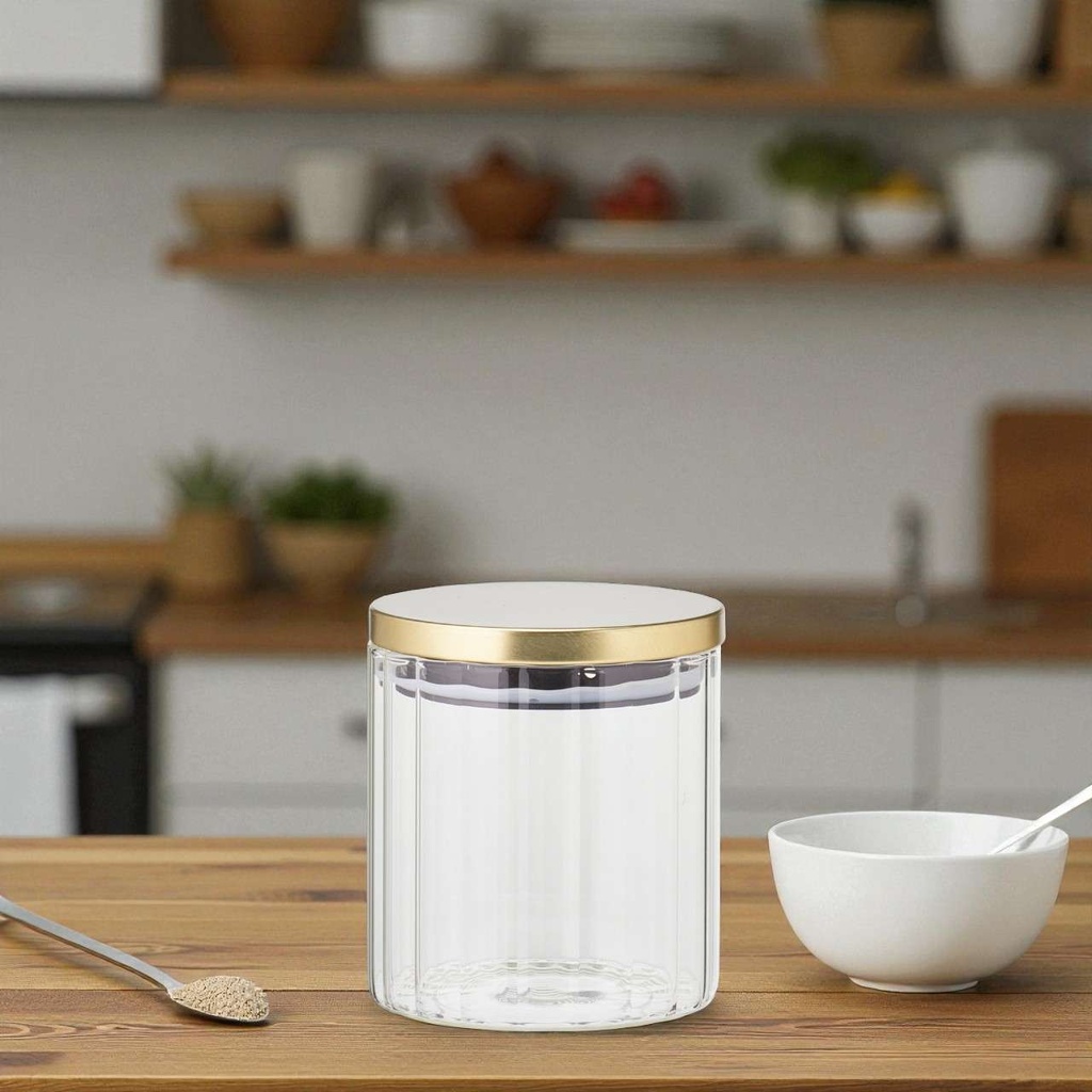 Bocal en verre,couvercle metal