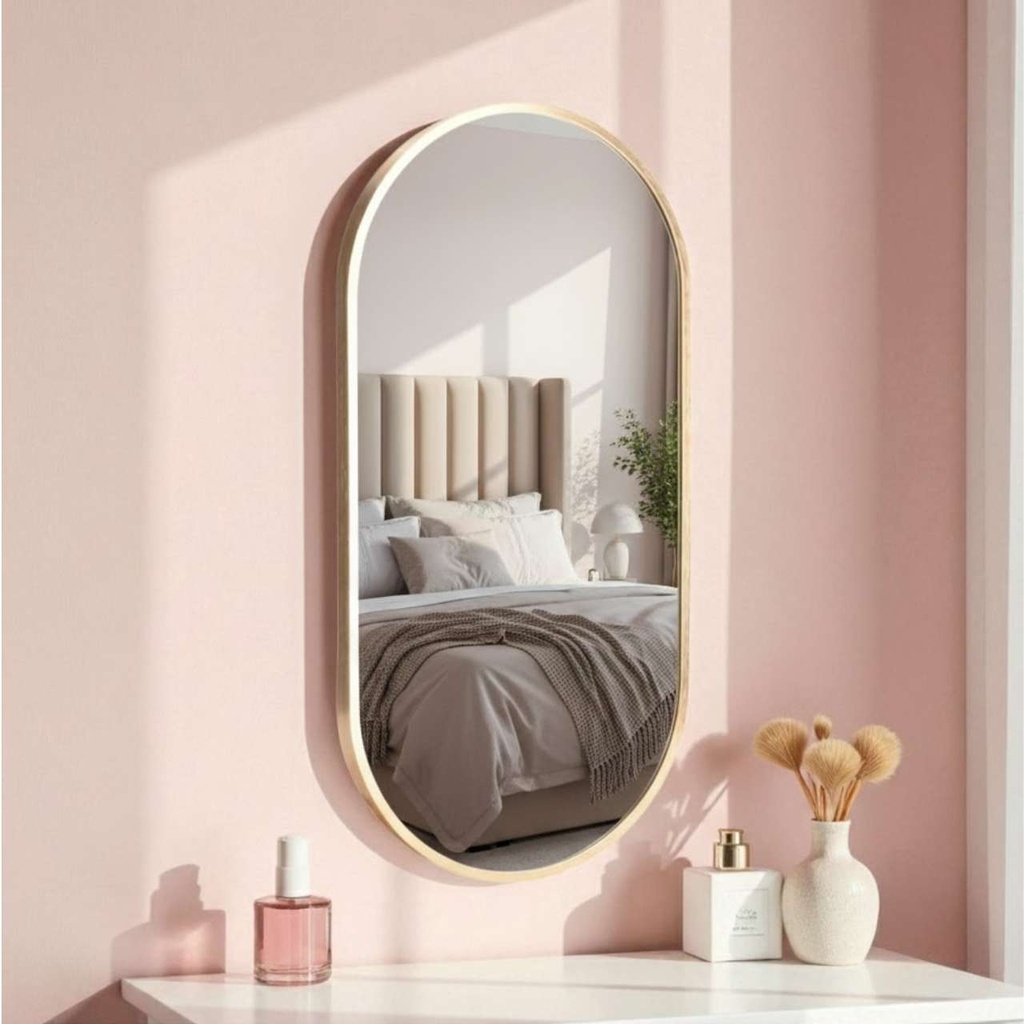 Miroir aluminium ovale 30x60cm