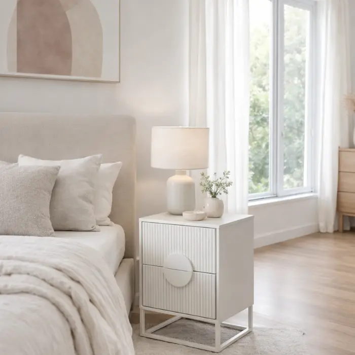 Table de nuit "Susano" Blanc