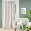 Coussin dehoussable compresse 30 x 50 cm polycoton imprime metallise maho blanc