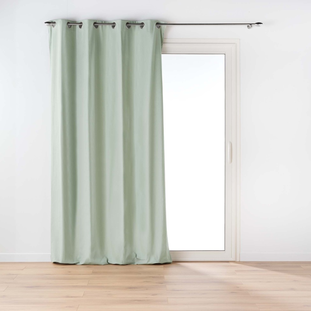 Rideau a oeillets 135 x 260 cm coton/polyester recycle twily sauge