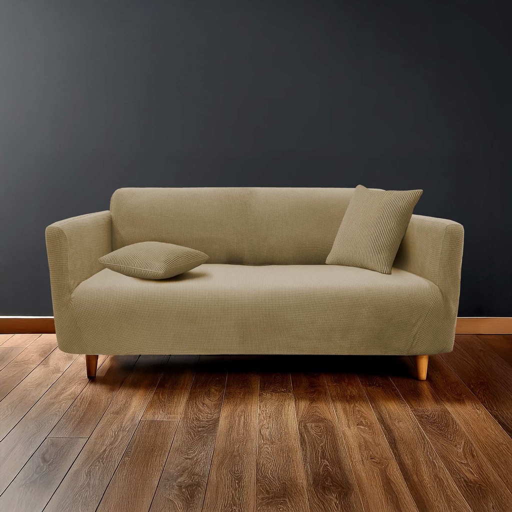 Housse de canape 180 - 230 cm polyester gaufre uni extens. sacha lin