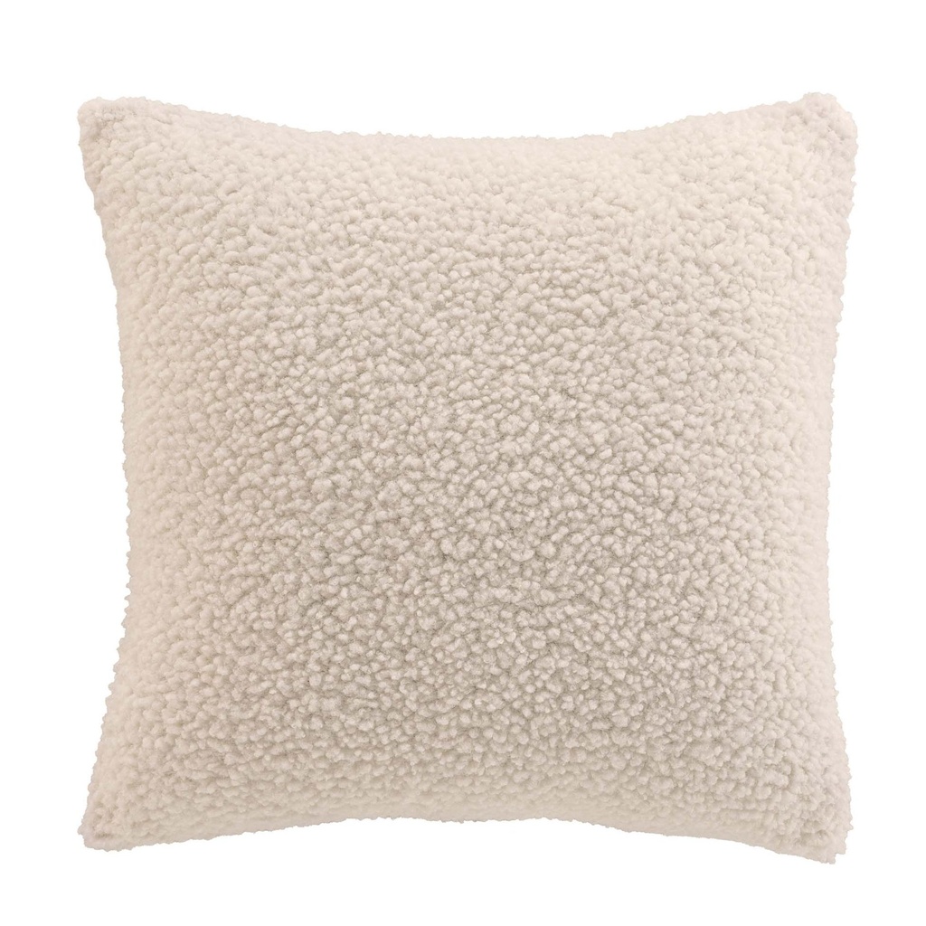 Housse de coussin +encart 40 x 40 cm bouclette unie woolen naturel