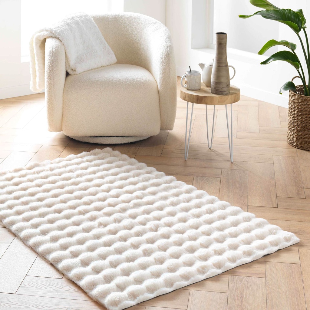 Tapis rectangle 100 x 160 cm imitation fourrure mounty