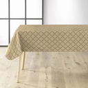 Toile ciree rlx 1.40mx20m pvc imprime metallise bellis beige