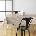 Nappe rectangle 140 x 240 cm pvc textilia feuillys blanc