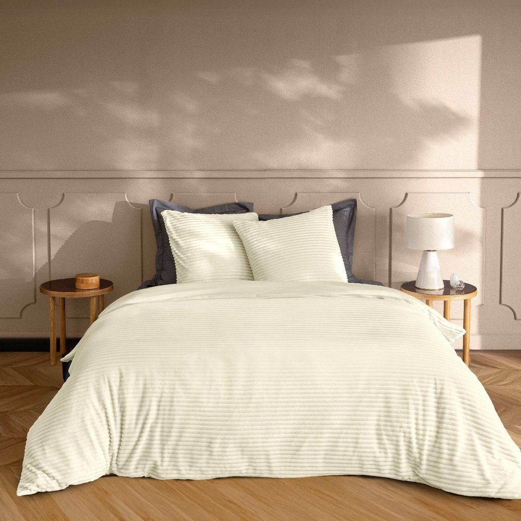 Parure 3 p. 240 x 220 cm flanelle relief unie veloutea naturel