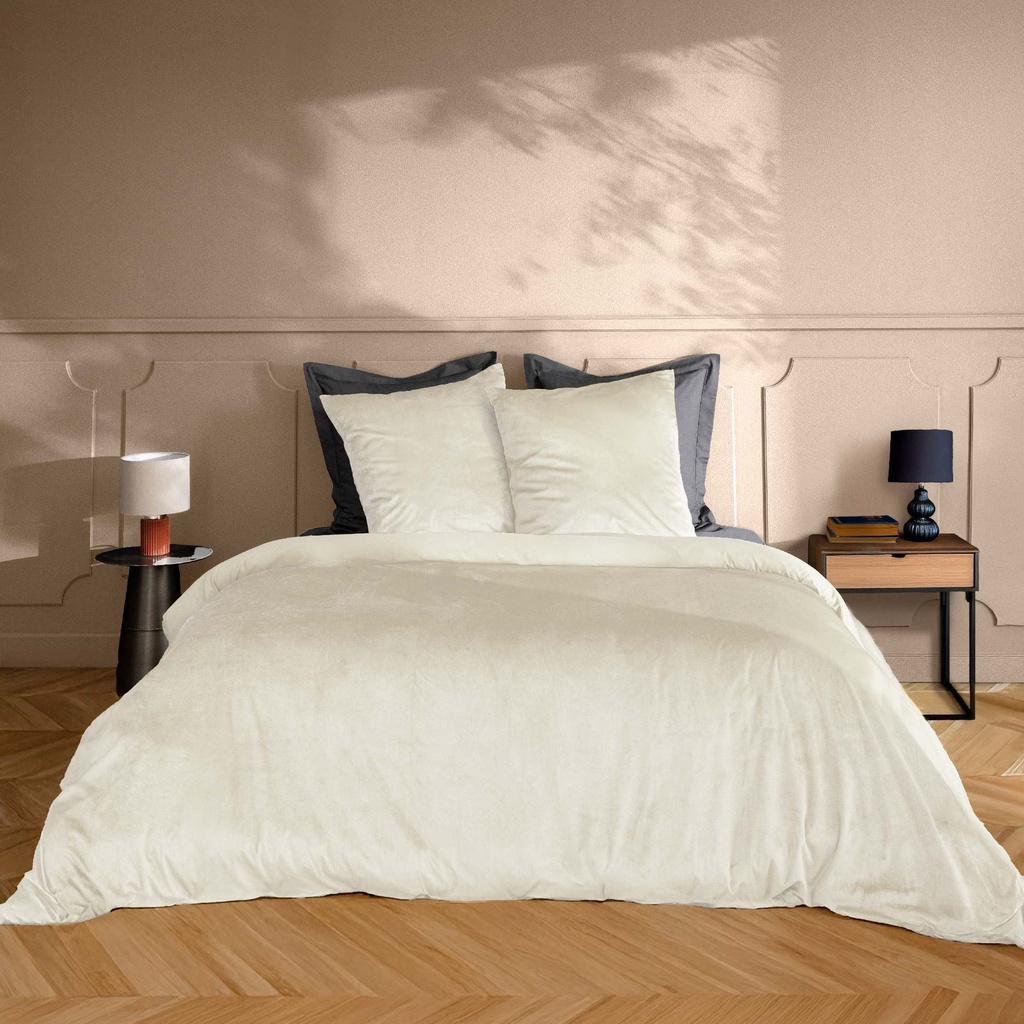 Parure 3 p. 240 x 220 cm velours uni velina naturel
